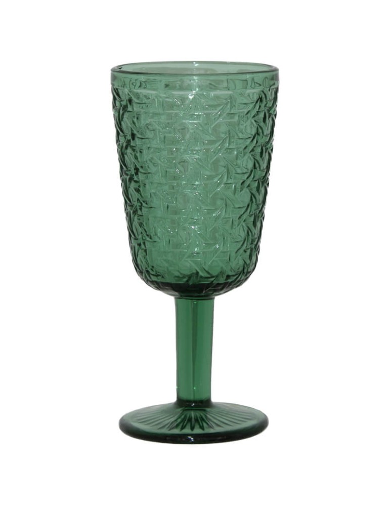 WEAVE GREEN WINE GLASS 290ML , SET 0F 12