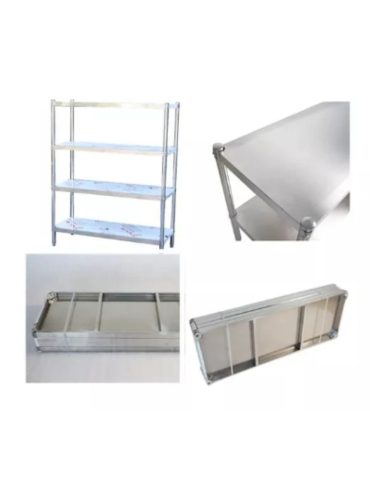 S/STEEL SHELVING UNIT - 5 TIER - 1150x380x1800mm