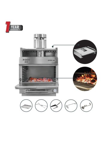 PUJADAS CHARCOAL OVEN 140 STAINLESS STEEL 