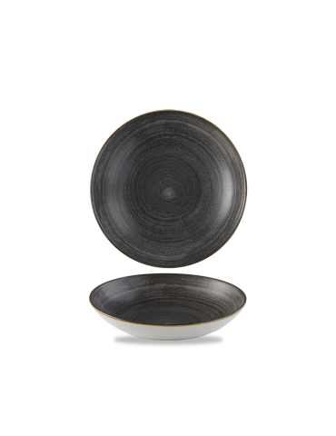 STONECAST RAW - BLACK - COUPE BOWL - 18.2CM (12) (PACK OF 12)