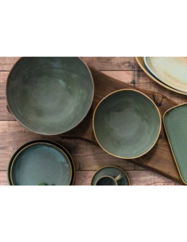 FYNBOS - ALOE GREEN - ORGANIC ROUND BOWL - 24.8CM X 8CM (4) (SET OF 4)