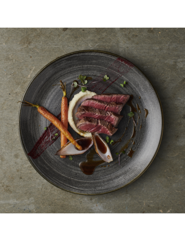 STONECAST RAW - BLACK - COUPE PLATE - 21.7CM (12) (PACK OF 12)