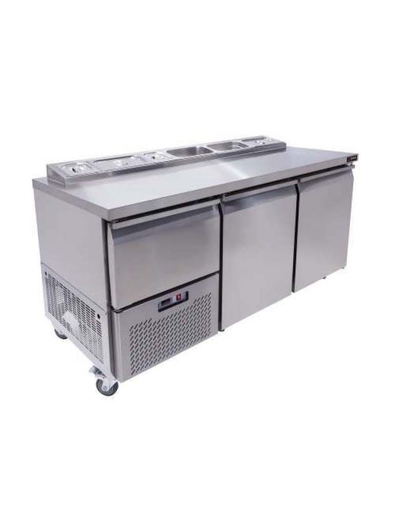UNDERBAR WITH PIZZA TOP 2 AND HALF DOOR - SOLID DOOR - 750MM