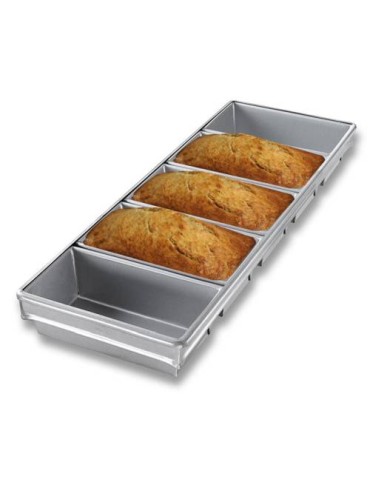 BREAD TRAY ALUSTEEL - FIVE TRAY 584 X 284 X 115 MM - 270MM X 100MM X 115MM PER BREAD PAN (PACK OF 1)