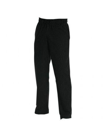CHEFS UNIFORM - BAGGIES BLACK PIN STRIPE - LARGE