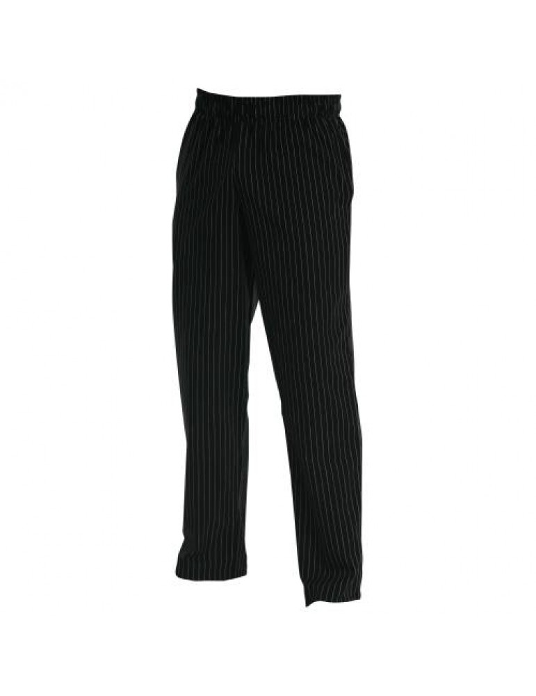 CHEFS UNIFORM - BAGGIES BLACK PIN STRIPE - X SMALL