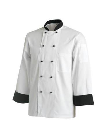 CHEFS UNIFORM JACKET CONTRAST LONG - LARGE 