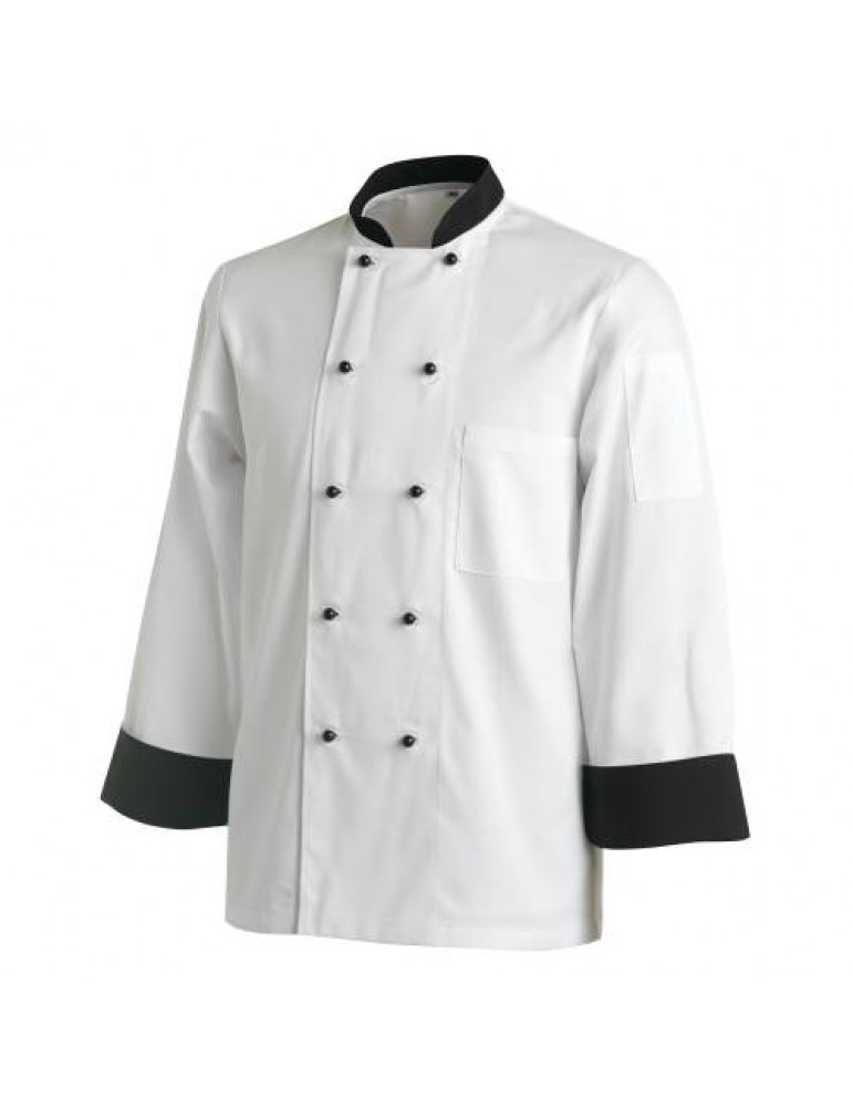 CHEFS UNIFORM JACKET CONTRAST LONG - X SMALL 