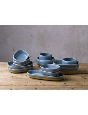 EMERGE - OSLO BLUE - SHALLOW TRAY - 17.3CM X 11.9CM X 3.3CM (6) (PACK OF 6)
