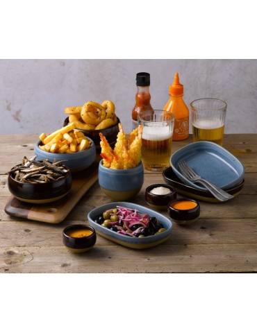 EMERGE - OSLO BLUE - SHALLOW TRAY - 12CM X 9CM X 3.3CM (6) (PACK OF 6)