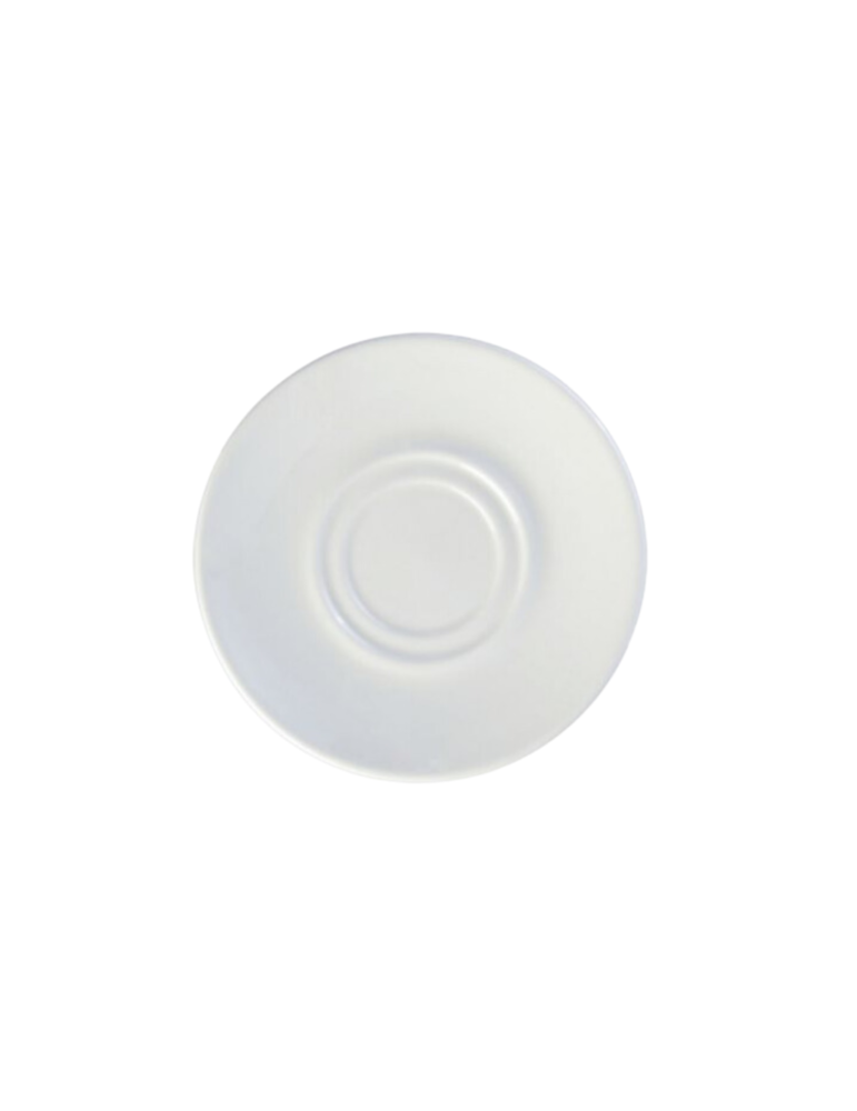 PRIMA - WHITE - DOUBLE WELL SAUCER - 15CM (24) (PACK OF 24)