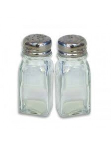 SALT &  PEPPER CELLAR GLASS CLEO ( PACK OF 6 SALT + 6 PEPPER)