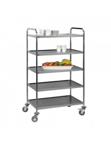 TEA TROLLEY S/STEEL GLOBAL 5 SHELF - 1540MM x 850MM x 540MM 