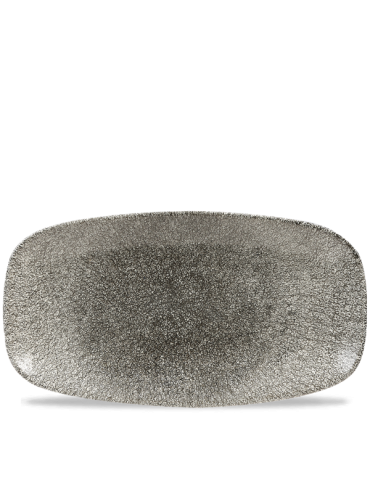 RAKU - QUARTZ BLACK - CHEFS' OBLONG PLATE - 35.5CM X 18.9CM (6) (PACK OF 6)