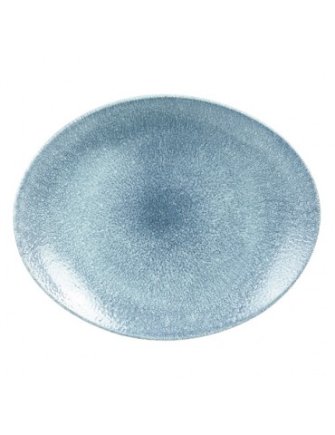 RAKU - TOPAZ BLUE - OVAL COUPE PLATE - 31.7CM X 25.5CM (12) (PACK OF 12)