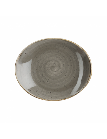 STONECAST - PEPPERCORN GREY - OVAL PLATE - 19.2CM (12) (PACK OF 12)