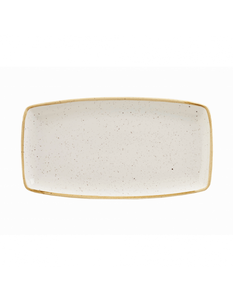 STONECAST - BARLEY WHITE - OBLONG PLATE - 35CM X 18.5CM (6) (PACK OF 6)