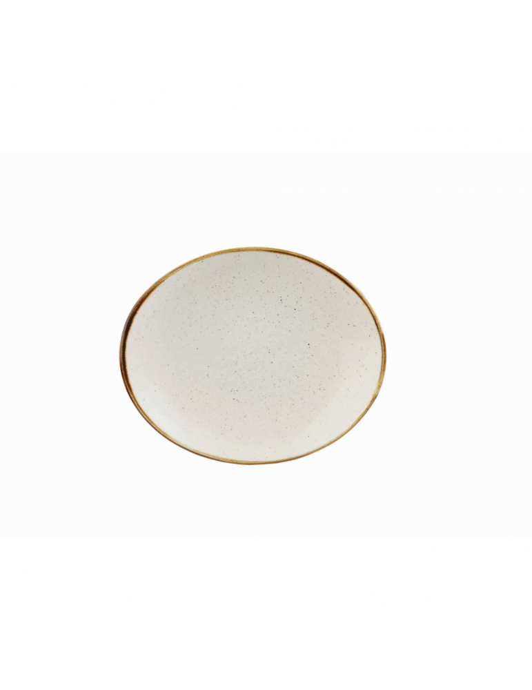 STONECAST - BARLEY WHITE - OVAL PLATE - 19.2CM (12) (PACK OF 12)