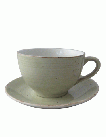 ELE RUSTIC GREEN CAPPUCCINO CUPS 0.30L (PACK OF 24)