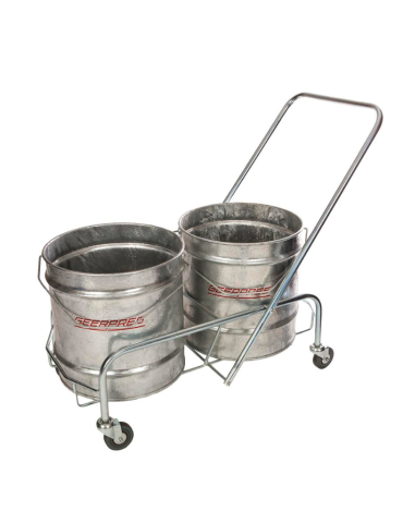 TROLLEY METAL 2 X 28L BUCKETS