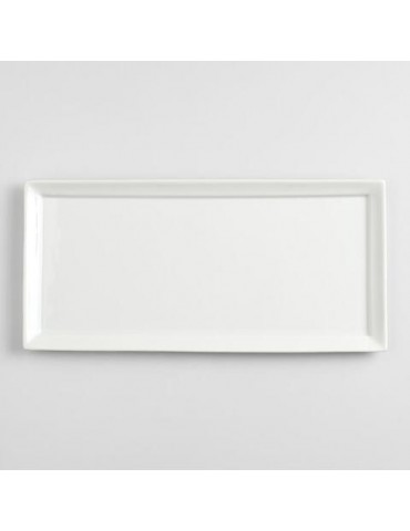 OLIVE - WHITE - RECTANGULAR PLATE - 17CM (12) (PACK OF 12)