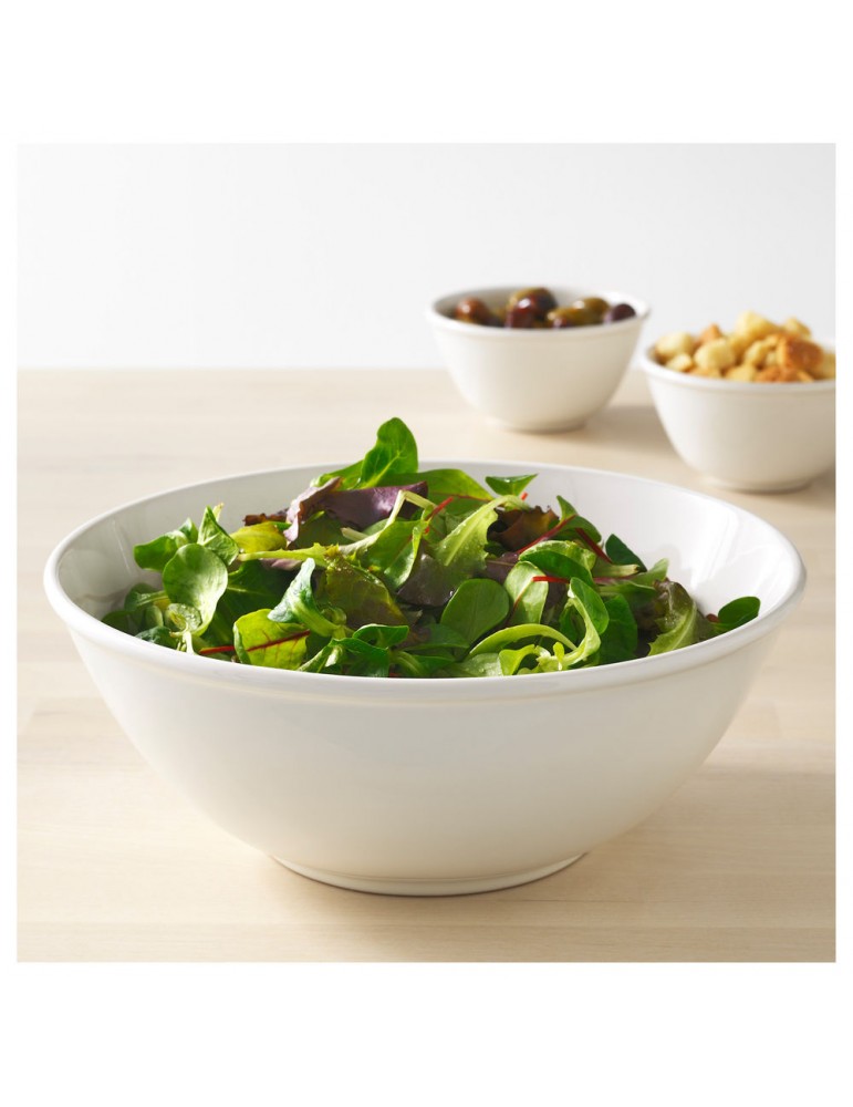 OLIVE - WHITE - ROUND BOWL - 24CM (12) (PACK OF 12)