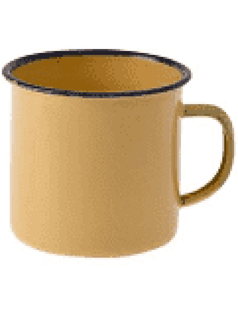 ENAMEL CUP YELLOW OR GREEN 8CM (PACK OF 12)
