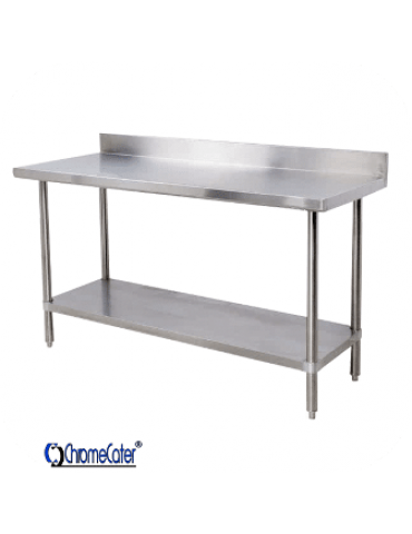 SPLASH- BACK STAINLESS STEEL TABLE CC1.8SB