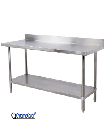 SPLASH BACK STAINLESS STEEL TABLE  CC2.4SB