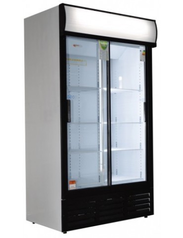 DOUBLE SLIDING DOOR BEVERAGE COOLER 