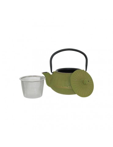 CAST IRON CHINESE TEAPOT LIME GREEN 600ML