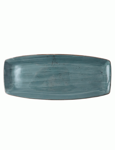 ELE RUSTIC BLUE CURVE PLATTER 36.5 X 15.5CM (PACK OF 12)