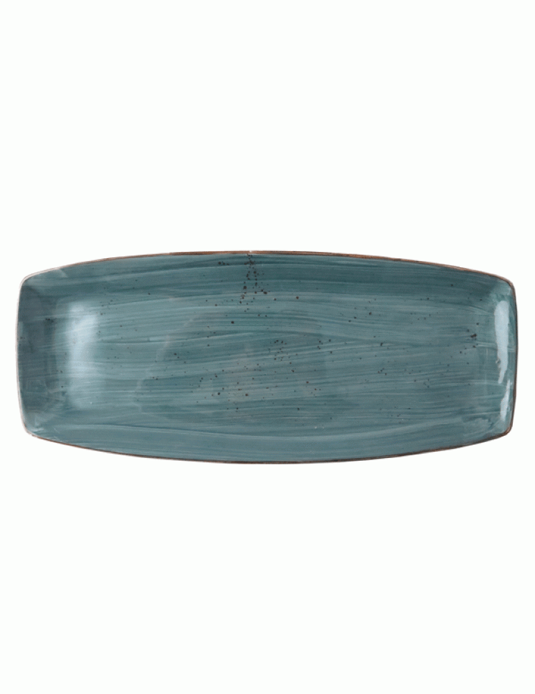 ELE RUSTIC BLUE CURVE PLATTER 36.5 X 15.5CM (PACK OF 12)