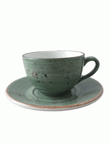 ELE RUSTIC D GREEN CAPPUCCINO CUPS 0.23 L (PACK OF 24)