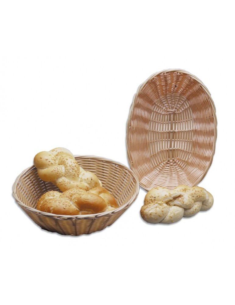 BREAD BASKET WOVEN PLASTIC OVAL - (PACK OF 12)