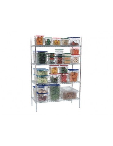 SHELVING UNIT CHROMED - 4-TIER - 1510MM X 455MM X 1830MM 