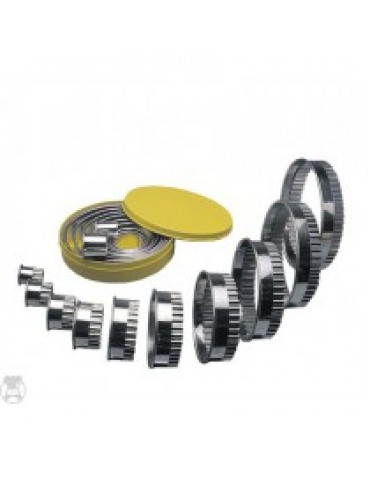 ROUND CUTTER SET S/STEEL - PLAIN 10 PIECE 