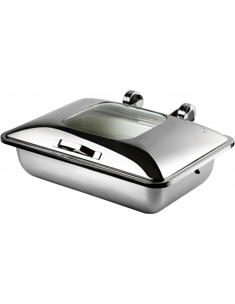 CHAFER INDUCTION RECTANGULAR ‘SMART W’ WITH GLASS LID 18/10 S/STEEL 581MM X 435MM X 210MM 8LT