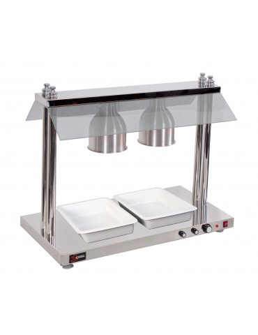 HEATED FOOD DISPLAY STATION SALVADORE - 2 LIGHT - WITH HEATED BASE (PACK OF 1)