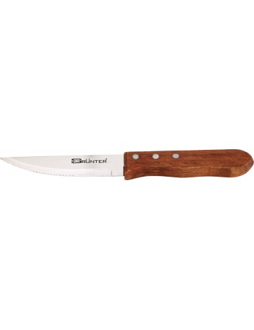 STEAK KNIFE DELUXE BROAD BLADE - WOODEN HANDLE (1) (PACK OF 1)
