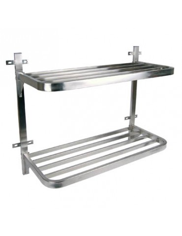 POT RACK S/STEEL - DOUBLE WALL MOUNTED 900MM X 400MM X 760MM 