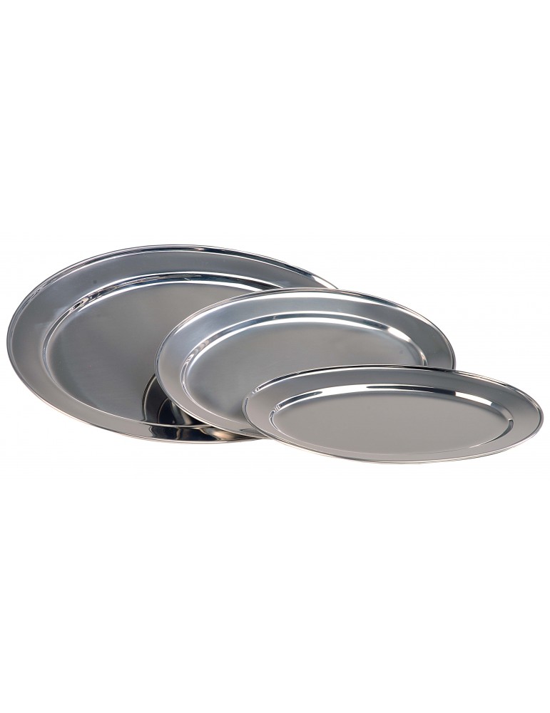 SERVING PLATTER OVAL S/STEEL - 350MM 