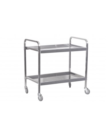 TEA TROLLEY S/STEEL HEAVY DUTY - 2 SHELF 930MM X 905MM X 560MM - 20KG 