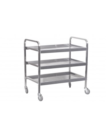 TEA TROLLEY S/STEEL HEAVY DUTY - 3 SHELF 930MM X 905MM X 560MM - 25KG 