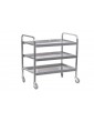TEA TROLLEY S/STEEL HEAVY DUTY - 3 SHELF 930MM X 905MM X 560MM - 25KG 