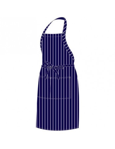 CHEFS UNIFORM FULL BIB APRON BUTCHERS (BLUE) STRIPE 