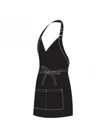 CHEFS UNIFORM - TUXEDO APRON - BLACK 